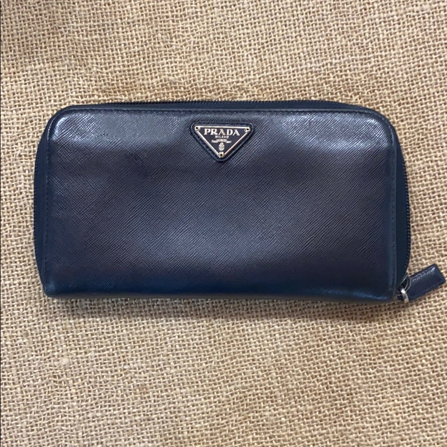 Authentic Navy Blue Prada Wallet